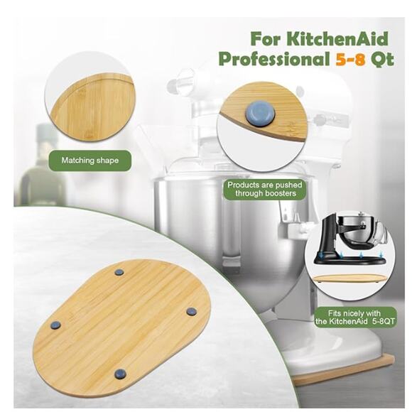 Bamboo Mixer Slider Compatible with Kitchen Aid Bowl Lift 5-8 Qt Stand Mixer - Picture 4 of 7